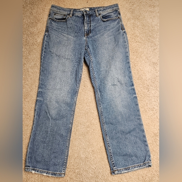 Free People Jasper‎ Crop Jean Harbor Slim Straight Jeans sz 31 - Picture 2 of 7